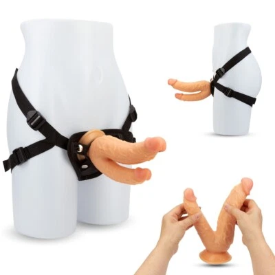 Strap-on Harness Realistic Anal G-spot DP Sex Toy Dildo Dong Double Penetration - Image 1 of 4