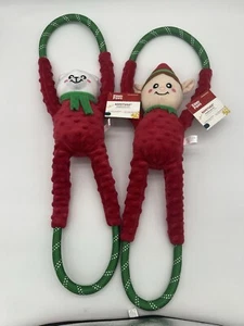 Zippypaws Holiday Rope Tugz Red Elf & Polar Bear Lot Of 2*FREE SHIPPING* - Picture 1 of 8