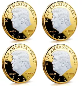 Donald Trump Commemorative Coin Keep America Great Challenge Coins Token - 4 Pcs - Picture 1 of 7