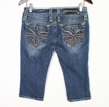 Rock Revival Celine Capri Stretch Cropped Jeans Womens Size 28 Blue Stretch