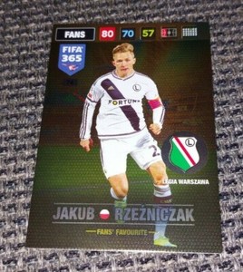 74. JAKUB RZEZNICZAK # LEGIA WARSCHAU - PANINI FIFA 365 ADRENALYN TRADING CARD