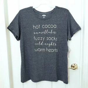 Damen Weihnachten Shirt Oberteil Warm Herz Hot Cocoa XL NEU - Bild 1 von 9