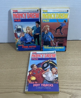 The NANCY DREW FILES by Carolyn Keene Case 65, 67 & 71 Paperback Book Lot of 3 - Imagem 1 de 4