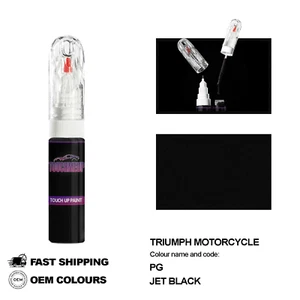 FOR TRIUMPH JET BLACK PG Touch Up Paint Pen Brush Fix Kit Scratch Chip Set Mark - Picture 1 of 8