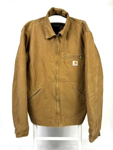 Raro Vintage Carhartt Detroit J97 ropa de trabajo chaqueta marrón años 90 100... - Imagen 1 de 14