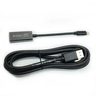 Amber USB-C Type to DisplayPort Adapter + DisplayPort Cable 6Ft - Image 1 of 3