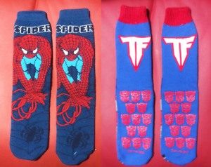 MENS Slipper Socks One Size SPIDERMAN or TRANSFORMERS 2-Pack Highest Quality NWT