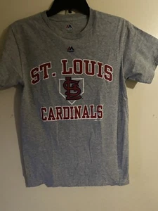 Majestic Saint Louis Cardinals Tshirt Shirt Grey Size Small S - Picture 1 of 5
