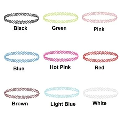 Gargantilla elástica collar tatuaje cadena cuello mujer vestido joyería Foto 1 de 2