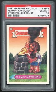 1987 Topps Garbage Pail Kids 10th Series #384a Flamin' Raymond PSA 10 GEM MINT - Picture 1 of 2