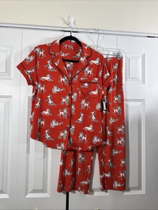 Kate Spade Damen S Pudel Druck rot Kurzarm Pyjama Set Neu mit Etikett $ 78 - Bild 1 von 6