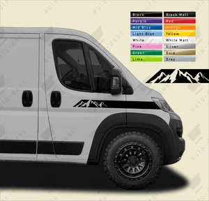 Fits Peugeot Boxer (2006-On) - Mountains Wing Stripes Motorhome Camper Van Decal - Picture 1 of 18