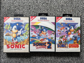 Master System SONIC THE HEDGEHOG Games 1 + 2 + Chaos *(NI)* (Works in US) PAL