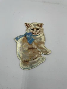 Vintage 1986 Merrimack Kitty Die Cut Cardboard Ornament - Picture 1 of 4
