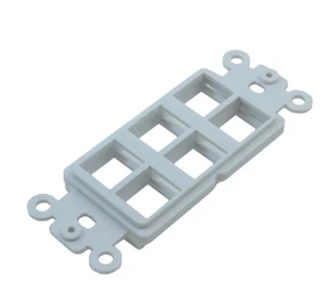 Wallplate: 6 Open Keystone Decora Plate Insert  White - Picture 1 of 2