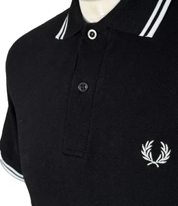 Fred Perry Men's Polo Shirt Black Size Large 42" Excellent Condition Ska Mod - Picture 1 of 9