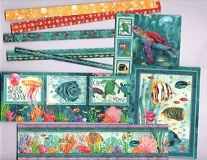 Fragmentos Gráficos 45 SEAS THE DAY (9 piezas) CORTADO A MANO álbum de recortes OCEAN LIFE - Imagen 1 de 4