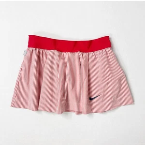 Nike Dri-FIT Tennis Skirt Red Stripe Preppy Athletic Skort Small Micro Mini - Picture 1 of 7