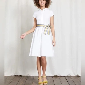 BODEN Sophia Shirt Dress white classic Size 6 - Picture 1 of 5