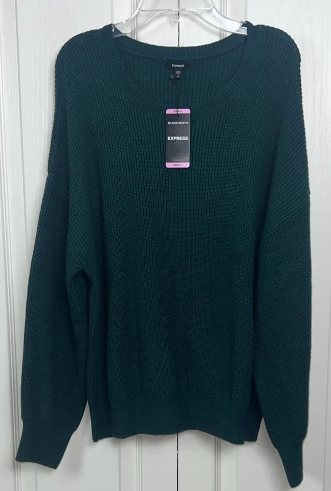 Express Women's Relaxed Sweater Size S Junebug Green