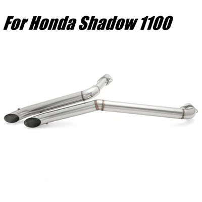 2x Silenciador de tubos de escape para HONDA Shadow Spirit 1100 VT1100C 1997-2007 Foto 1 de 4
