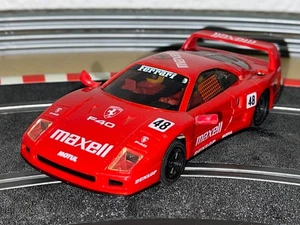 1594- Scalextric Hornby Ferrari F40 #48 Maxell Dunlop Motul red 1:32 superslot - Bild 1 von 3