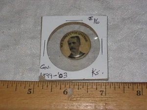 W.E. Stanley for Governor Celluloid Pinback Button Solid Back 1899 Kansas - Picture 1 of 1