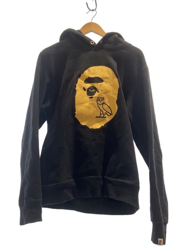 A BATHING APE (BAPE) Felpa con cappuccio A BATHING APE L cotone nero tinta unita