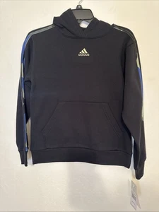 Adidas Black Blue Green Camo size Medium 10/12 Hoodie NWT - Picture 1 of 3