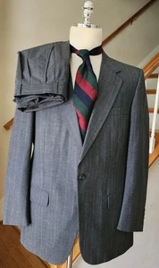 Traje a rayas de lana gris 2 piezas Burberry de colección ~41R o 42R 37W 29L - Imagen 1 de 20