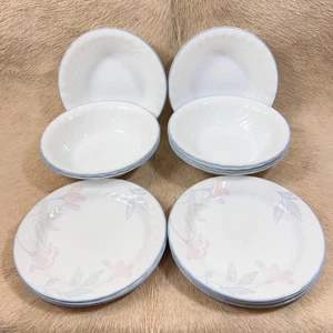 14 Pc Corelle Vintage Pink Trio Salad Plates & Bowls - Picture 1 of 6