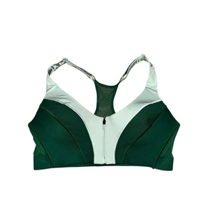 Adidas Ivy Park Zip Front Bra Womens Size L Green Racerback Mesh Back Adjustable - Picture 1 of 6