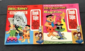 2 Peter Pan FRED FLINTSONE Book NO tape THE MAGICIAN & CIRCUS FUN 1974 Hanna Bar - Picture 1 of 8