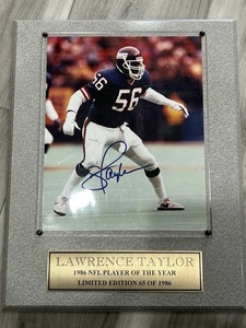 Marco de fotos autografiado 8x10 de los New York Giants de la NFL Lawrence Taylor certificado de autenticidad de la NFL/1985 - Imagen 1 de 6