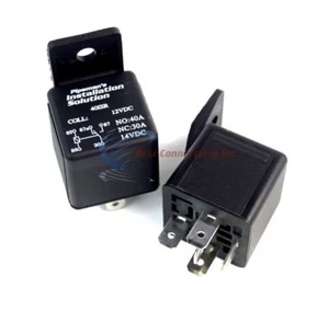 One Pair Car Relays 5 Pin Slot 40 Amp 12 Volt SPDT Heavy Duty 5 Wire Audiopipe - Picture 1 of 4