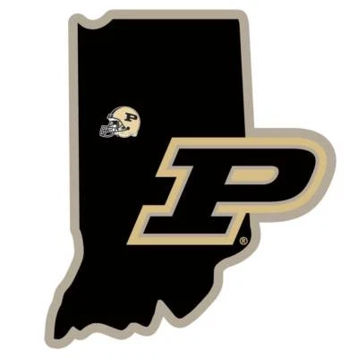 Purdue Boilersmakers Home State Vinyl Auto Decal (NCAA) Indiana Shape w/Helmet - Image 1 of 3