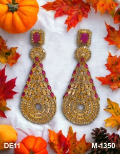 Ethnischer AD NEU indischer Schmuck Ohrring Frauen traditioneller Bollywood-Stil Hochzeit - Bild 1 von 4