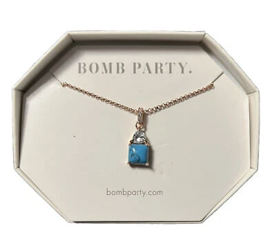 Bomb Party Johanna Necklace Turquoise Magnesite Rose Gold Plating  - Image 1 of 3