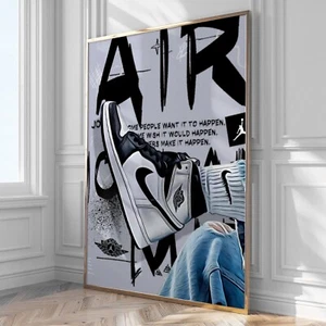 NIKE POSTER PRINT ART ARTWORK WALL ART PAINTING FRAMED GIFT HOME DECOR MODERN #A - Picture 1 of 3