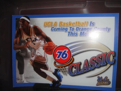UCLA Bruins NCAA Basketball Postcard Flyer Ad 76 Gas Station LA Basketball Cover