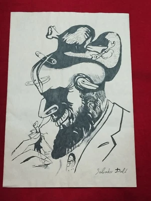 Salvador Dalí Drawing on paper (Handmade) signed and stamped mixed media. - Image 1 of 4