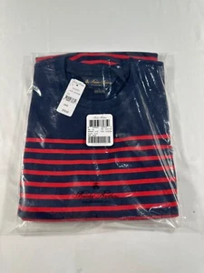 NEW Brooks Brothers Mariner Navy Blue Red Stripe Long-Sleeve T-Shirt - Men's Lg - Picture 1 of 6
