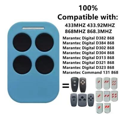 Garage door remote control 868.3MHz for Marantec Digital 302 304 321 323 382 384 - Image 1 of 4