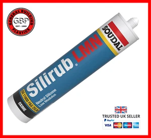 24/48 Soudal Silirub LMN 300ml Silicone Low Modulus Glazing Sealant Colours - Picture 1 of 10