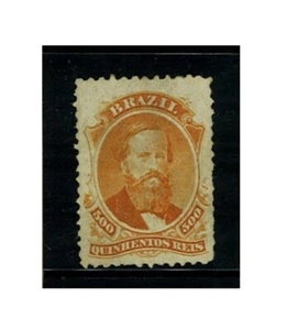 Brazil stamp - 500 reis - Emperor Dom Pedro orange RHM 29 - 1866 - Picture 1 of 2