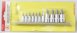 11 Pce 1/4" & 3/8" Drive 5 Point Tamperproof Bit Socket Set - Bild 1 von 1