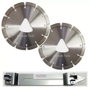2PK 6" Green Concrete Diamond Blades w/ 1 Skid Plate fit Husqvarna Soff-Cut Saws - Picture 1 of 1