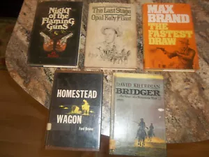 Lot of 5 Hardcover Books - Homestead Wagon, Bowne - Fastest Draw, Brand - Gast - Picture 1 of 8