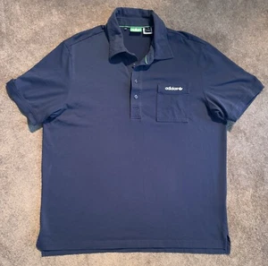 adidas Tennis Polo Shirt Sz XL Navy Blue ‘Sample’ Green Tag Pocket Collared - Picture 1 of 8