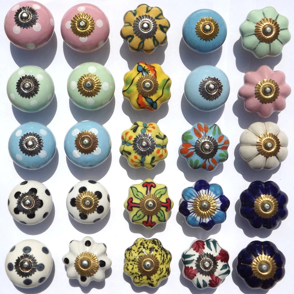 Ceramic knobs porcelain pulls handles for doors drawer cupboard cabinet wardrobe - Image 1 of 1